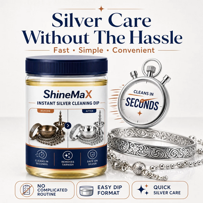 ShineMax™ Silver Cleaning Dip – Tarnish Care for Silver Jewellery & Silverware