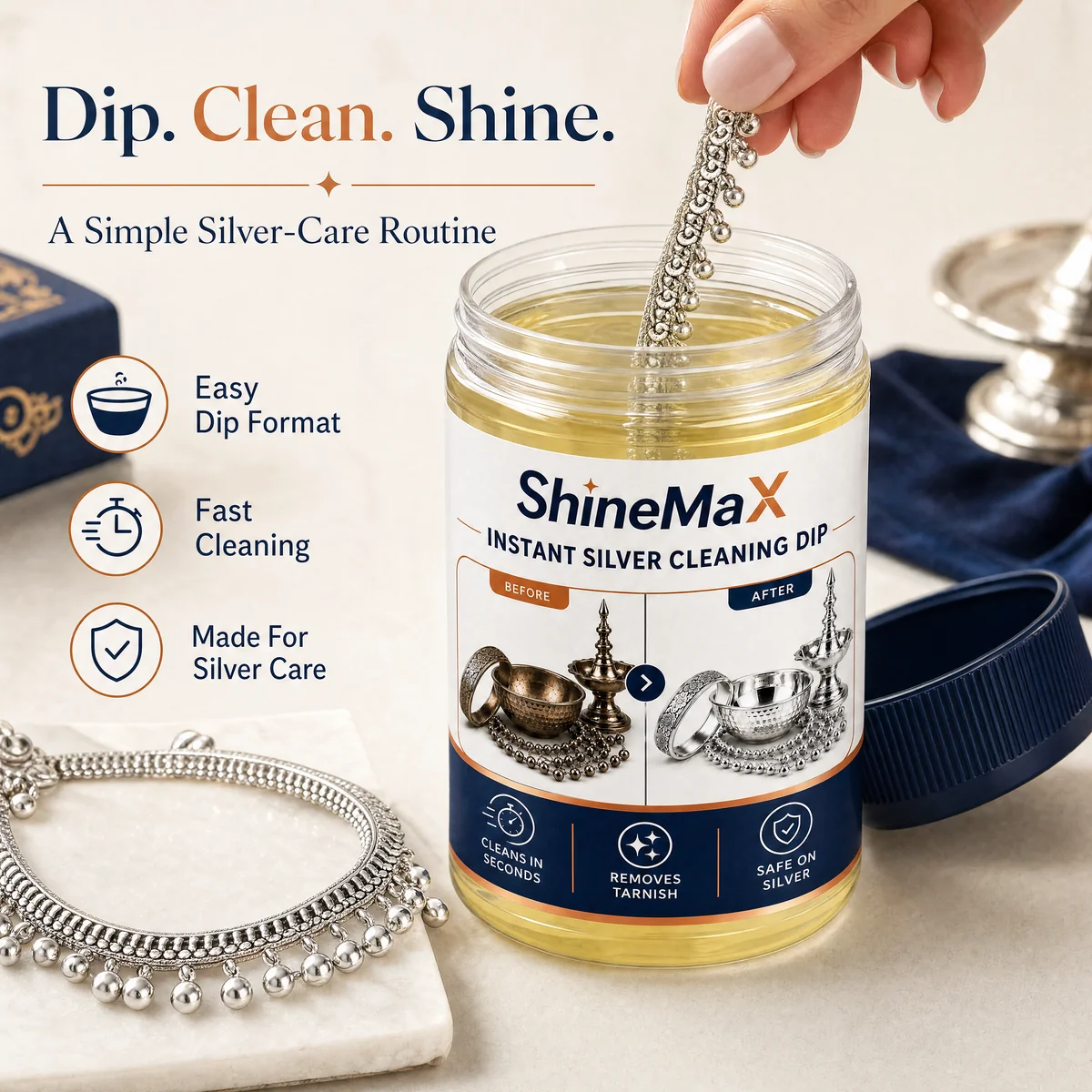 Dip. Clean. Rinse and dry.