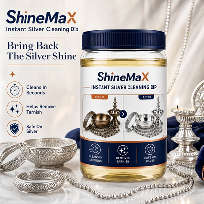 ShineMax™ Silver Cleaning Dip – Tarnish Care for Silver Jewellery & Silverware